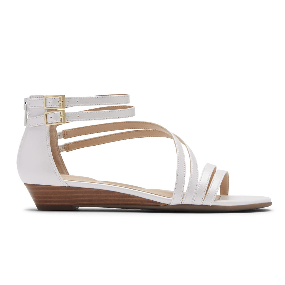 Rockport Singapore Womens Sandals - Total Motion Zandra Asymmetrical White - KJ8396142